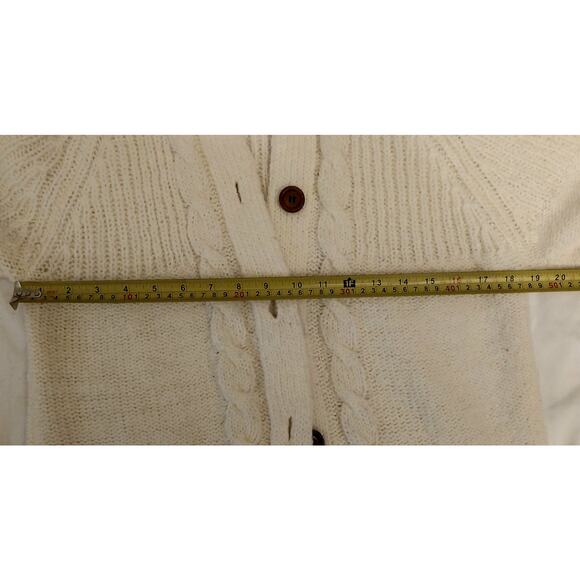 Vintage Cream Cable Knit Cardigan Sweater Wayne Taylor Womans XL Made in Taiwan - Picture 6 of 10